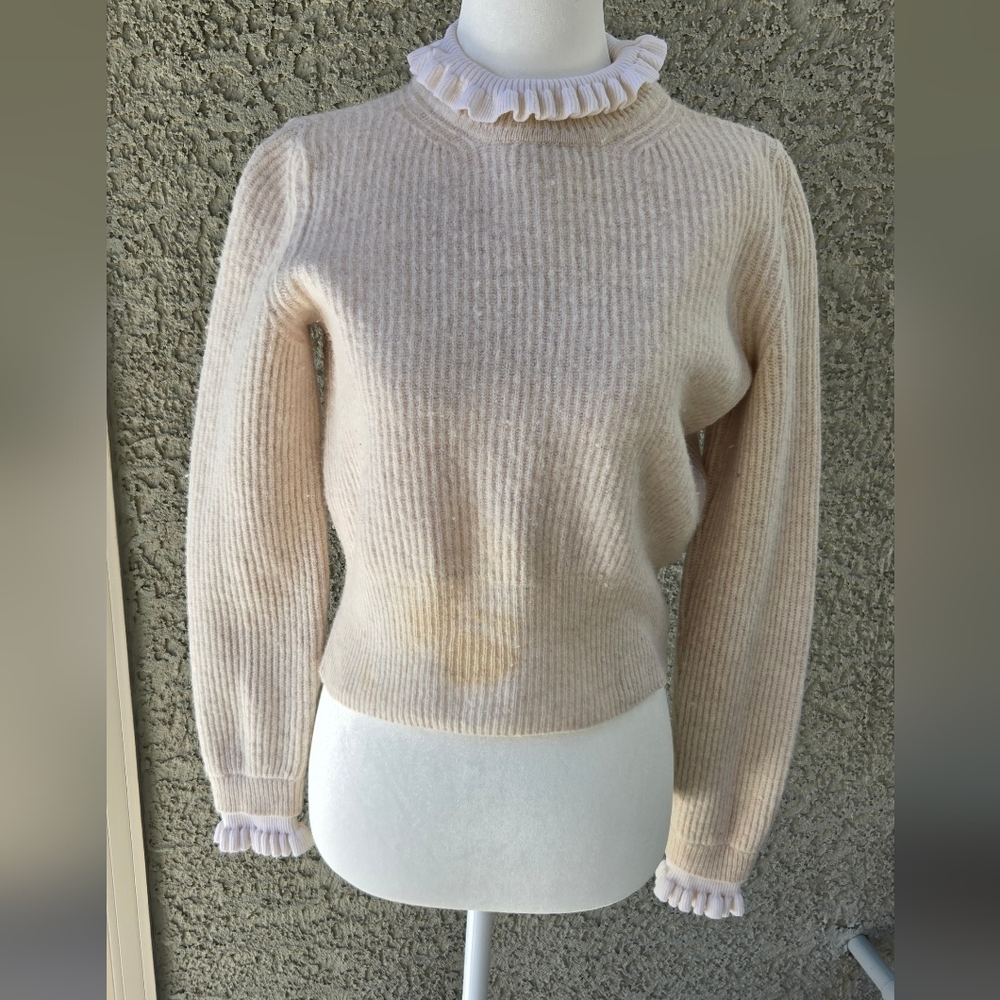 Sandro Paris Wool Ruffle Sweater